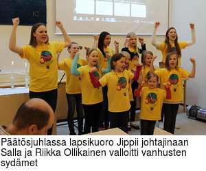 Ptsjuhlassa lapsikuoro Jippii johtajinaan Salla ja Riikka Ollikainen valloitti vanhusten sydmet