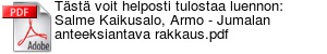 Tst voit helposti tulostaa luennon: Salme Kaikusalo, Armo - Jumalan anteeksiantava rakkaus.pdf