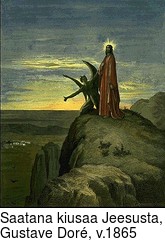 Saatana kiusaa Jeesusta, Gustave Dor, v.1865