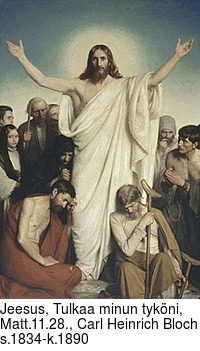 Jeesus, Tulkaa minun tykni, Matt.11.28., Carl Heinrich Bloch s.1834-k.1890