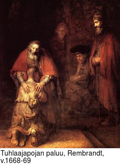 Tuhlaajapojan paluu, Rembrandt, v.1668-69