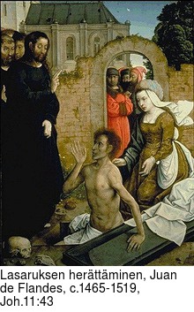 Lasaruksen herttminen, Juan de Flandes, c.1465-1519, Joh.11:43