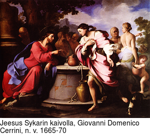 Jeesus Sykarin kaivolla, Giovanni Domenico Cerrini, n. v. 1665-70