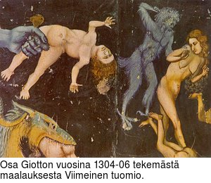 Osa Giotton vuosina 1304-06 tekemst maalauksesta Viimeinen tuomio.