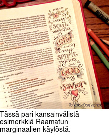 Tss pari kansainvlist esimerkki Raamatun marginaalien kytst.