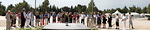 Neljst kuvasta koottu panoramakuva Herzlin haudan luota. Taustalla on valtiollisia juhlia varten pystytettyj telttoja