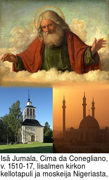 Is Jumala, Cima da Conegliano, v. 1510-17, Iisalmen kirkon kellotapuli ja moskeija Nigeriasta,