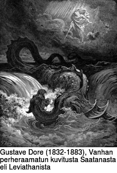 Gustave Dore (1832-1883), Vanhan perheraamatun kuvitusta Saatanasta eli Leviathanista
