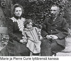 Marie ja Pierre Curie tyttrens kanssa