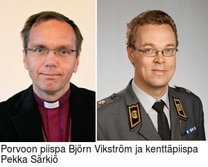 Porvoon piispa Bjrn Vikstrm ja kenttpiispa Pekka Srki